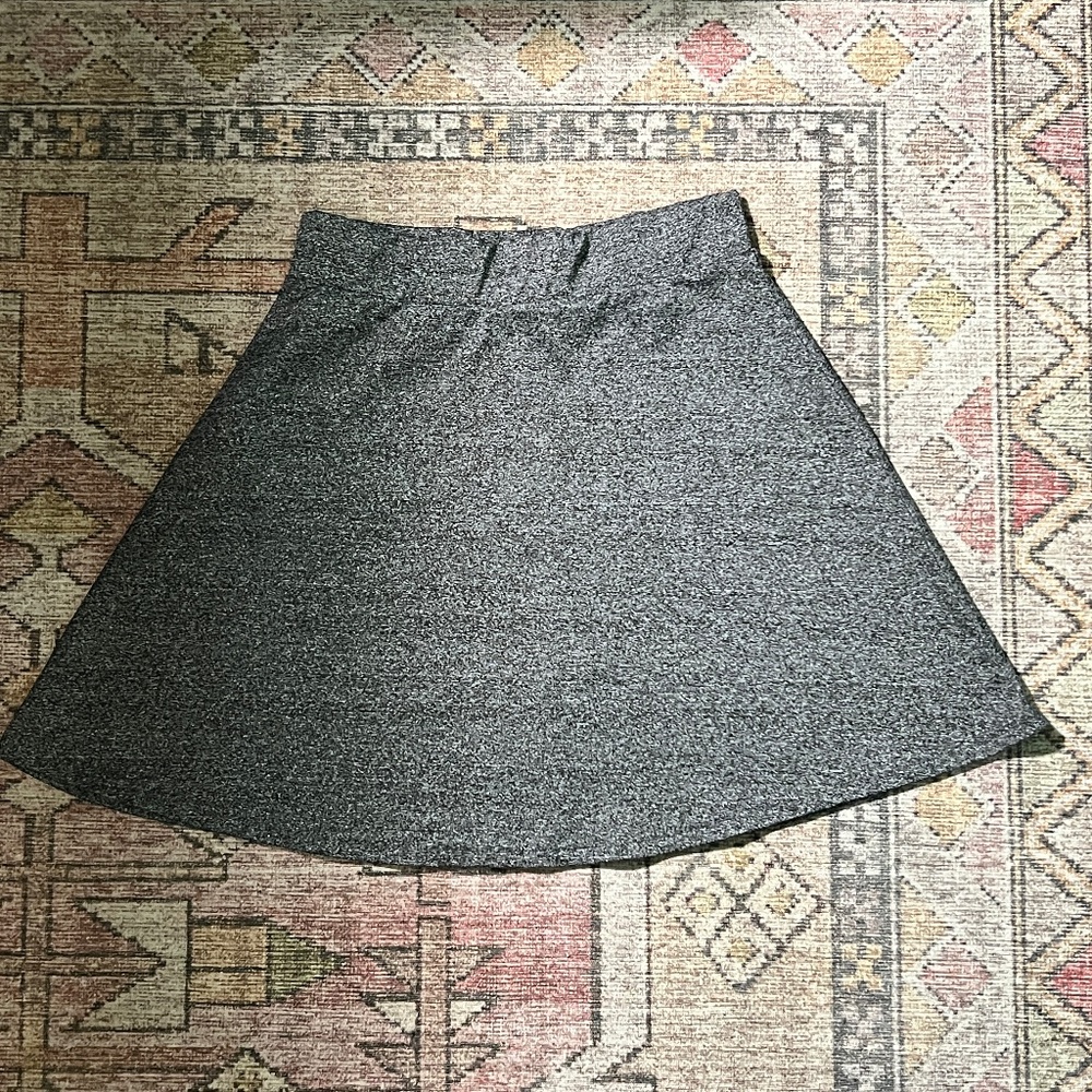 H&M A-Line Mini Circle Skater Skirt Gray Melange Women's Size S